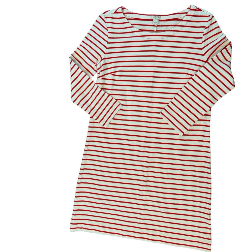 J Crew Maritime Red & White Striped Shift Dress Size XS NWOT